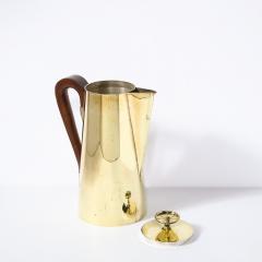 Tommi Parzinger Tommi Parzinger for Dorlyn Silversmiths Tea Service in Polished Brass Walnut - 2092940