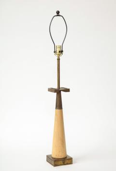 Tommi Parzinger Wood and Patinated Brass Table Lamp by Tommi Parzinger for Stiffel - 3299208