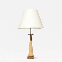 Tommi Parzinger Wood and Patinated Brass Table Lamp by Tommi Parzinger for Stiffel - 3302599