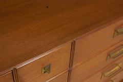 Tommi Parzinger for Charak American Mid Century Walnut and Brass Twelve Drawer C - 4630077