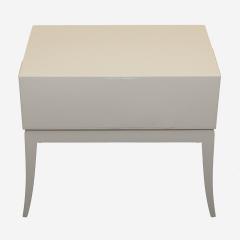 Tommin Parzinger for Charak White Lacquered Bedside Table - 3873727