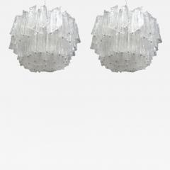 Toni Zuccheri Pair of Large Mid Century Modern Italian Murano Chandeliers Attributed to Venini - 3652000