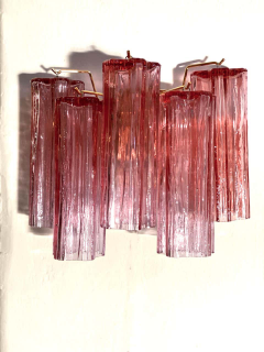 Toni Zuccheri Pair of Midcentury Pink Murano Glass Scones by Tony Zuccheri for Venini - 1445680