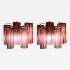 Toni Zuccheri Pair of Midcentury Pink Murano Glass Scones by Tony Zuccheri for Venini - 1446594
