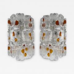 Toni Zuccheri Pair of Sconces Murano Glass by Toni Zuccheri for Mazzega Italy 1970s - 2747892