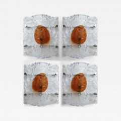 Toni Zuccheri Pair of Sconces Murano Glass by Toni Zuccheri for Mazzega Italy 1970s - 4209989