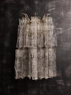 Toni Zuccheri Pair of Toni Zuccheri for Venini Murano Eliche Glass Wall Sconces - 4693555