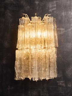 Toni Zuccheri Pair of Toni Zuccheri for Venini Murano Eliche Glass Wall Sconces - 4693556