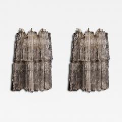 Toni Zuccheri Pair of Toni Zuccheri for Venini Murano Eliche Glass Wall Sconces - 4713859