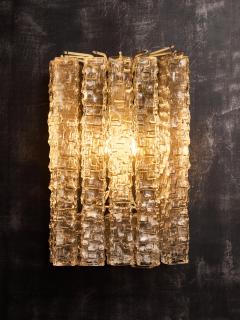 Toni Zuccheri Pair of Wall Sconces by Toni Zuccheri for Venini Squared Murano Tronchis - 4693562