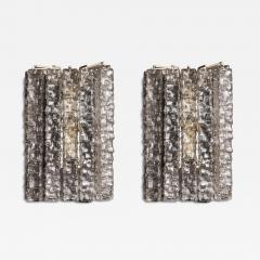 Toni Zuccheri Pair of Wall Sconces by Toni Zuccheri for Venini Squared Murano Tronchis - 4713858