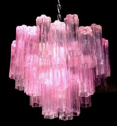 Toni Zuccheri Three Pink Tronchi Murano Glass Chandelier by Toni Zuccheri for Venini 1970s - 1679290