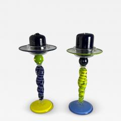 Tony Cray Pair of Glass Candlesticks by Tony Cray - 4003152