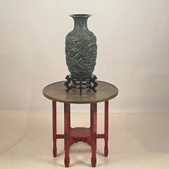 Tony Duquette Chinese Lacquer and Bronze Table Green Dragon Vase the Style of Tony Duquette - 2870018