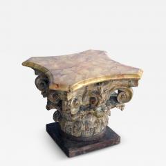 Tony Duquette Collection Italian Neoclassical Corinthian Capital Side Table - 3857922