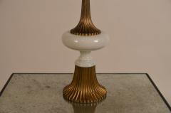 Tony Duquette Elegant Gilt Bronze and Opaline Tassel Lamp in the Style of Tony Duquette - 959185