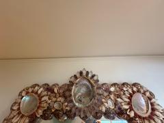 Tony Duquette French Modern Seashell Amethyst And Rock Crystal Mirror - 4326454
