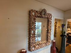 Tony Duquette French Modern Seashell Amethyst And Rock Crystal Mirror - 4326463