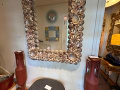 Tony Duquette French Modern Seashell Amethyst And Rock Crystal Mirror - 4326508