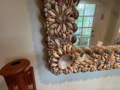 Tony Duquette French Modern Seashell Amethyst And Rock Crystal Mirror - 4326511