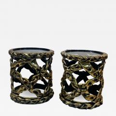 Tony Duquette MODERNIST PAIR OF GOLD TAFFY RESIN TABLES INTHE MANNER OF TONY DUQUETTE - 2163183