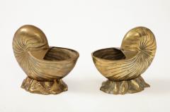 Tony Duquette - Pair Duquette Style Bronze Nautilus Cache Pots