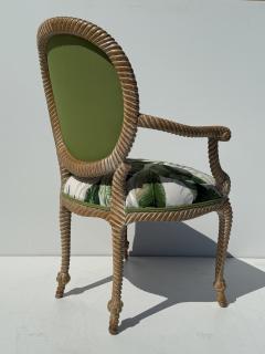 Tony Duquette Pair of Faux Bois Carved Regency Armchairs - 4429528