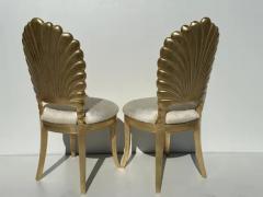 Tony Duquette Pair of Gold Leaf Grotto Shell Back Chairs - 3982714