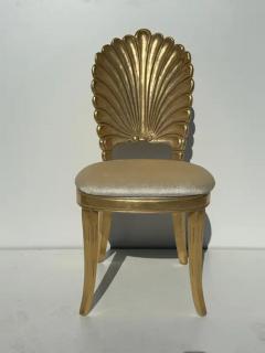 Tony Duquette Pair of Gold Leaf Grotto Shell Back Chairs - 3982721