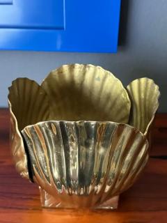 Tony Duquette Polished Brass Sea Shell Planter - 3982562