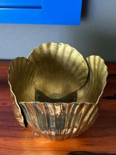 Tony Duquette Polished Brass Sea Shell Planter - 3982584