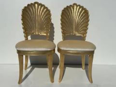 Tony Duquette Set of Six Gold Leaf Grotto Shell Back Chairs - 3982641