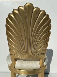 Tony Duquette Set of Six Gold Leaf Grotto Shell Back Chairs - 3982719