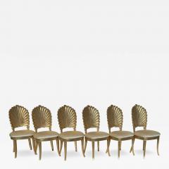 Tony Duquette Set of Six Gold Leaf Grotto Shell Back Chairs - 3985046