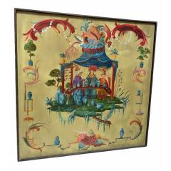 Tony Duquette Tony Duquette Style Chinoiserie Oil Painting on Canvas - 4390564