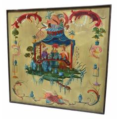 Tony Duquette Tony Duquette Style Chinoiserie Oil Painting on Canvas - 4390565