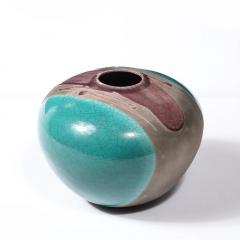 Tony Evans Mid Century Glazed Gray Violet Textural Ceramic Vase Signed Tony Evans - 4465615