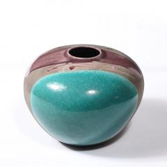 Tony Evans Mid Century Glazed Gray Violet Textural Ceramic Vase Signed Tony Evans - 4465616