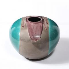Tony Evans Mid Century Glazed Gray Violet Textural Ceramic Vase Signed Tony Evans - 4465620