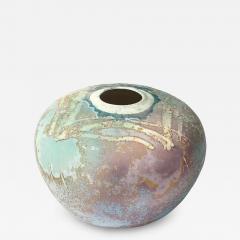 Tony Evans Mid Century Glazed Gray Violet Textural Ceramic Vase Signed Tony Evans - 4465933