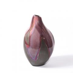 Tony Evans Mid Century Organic Glazed Gray Violet Ceramic Studio Vase signed Tony Evans - 4465644