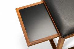 Tony Paul Pair Of Tony Paul Black Leather Upholstered Wooden Cube Stool With Slide Tray - 3169956