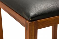 Tony Paul Pair Of Tony Paul Black Leather Upholstered Wooden Cube Stool With Slide Tray - 3169958