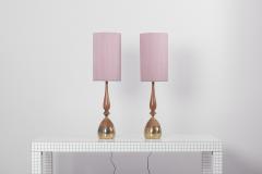 Tony Paul Pair of Table Lamps by Tony Paul in Brass and Walnut for Westwood Lighting - 1366758