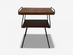 Tony Paul Style Lacquered Iron Walnut Side Tables USA 1960s - 4428162