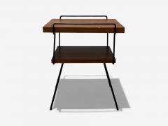 Tony Paul Style Lacquered Iron Walnut Side Tables USA 1960s - 4428165