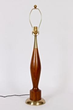Tony Paul Tall Tony Paul for Westwood Industries Turned Walnut and Brass Table Lamp - 1593796