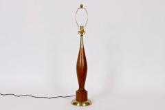 Tony Paul Tall Tony Paul for Westwood Industries Turned Walnut and Brass Table Lamp - 1593829
