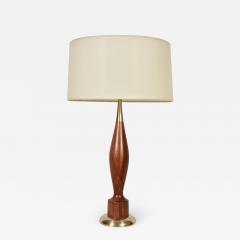 Tony Paul Tall Tony Paul for Westwood Industries Turned Walnut and Brass Table Lamp - 1594981