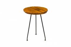 Tony Paul Tony Paul American Circular Wooden Slat Top And Iron Leg End Side Table - 3170787